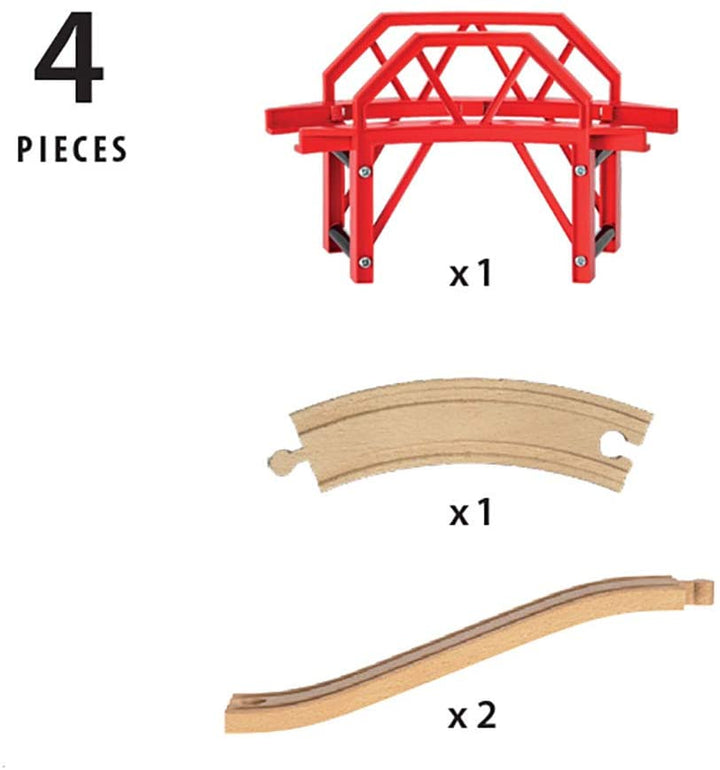 BRIO World gebogene Eisenbahnbrücke für Kinder ab 3 Jahren – kompatibel mit allen BRIO Eisenbahnsets und Zubehör