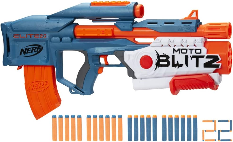 Nerf Elite 2.0 Motoblitz CS-10 Blaster, motorisierter 10-Dart-Blaster, Airblitz 6 D