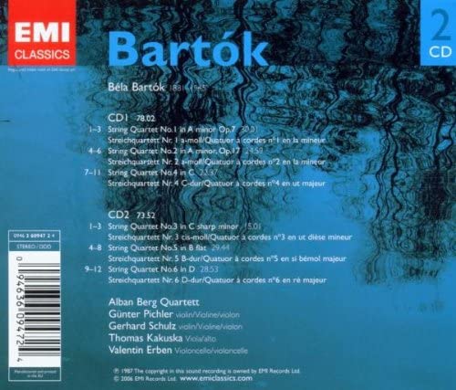 Alban Berg Quartett - Bartok: Streichquartette 1-6 [Audio CD]