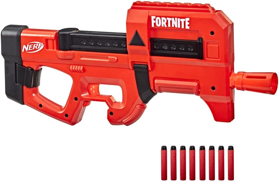 Nerf Fortnite Compact SMG motorisierter Dartblaster, Ultra Red Wrap, 8-Dart Interna