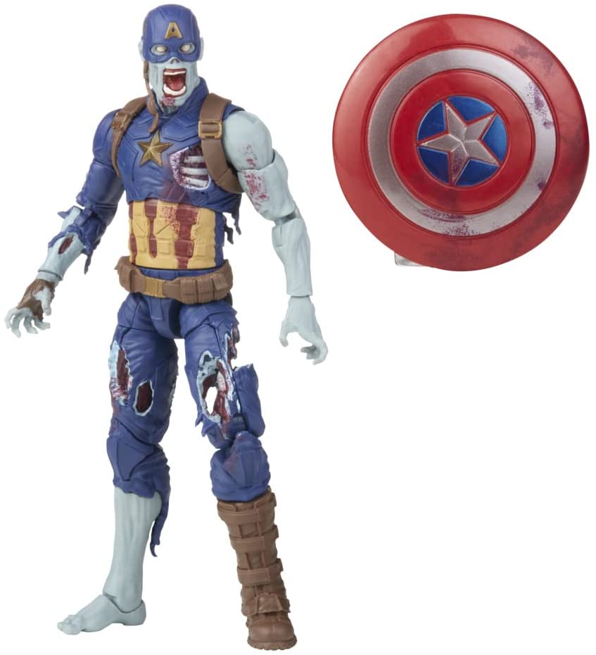 Marvel Legends Series 6-Zoll-Actionfigur Spielzeug Zombie Captain America, Premium-Design, 1 Figur und 1 Zubehör mehrfarbig, F0330