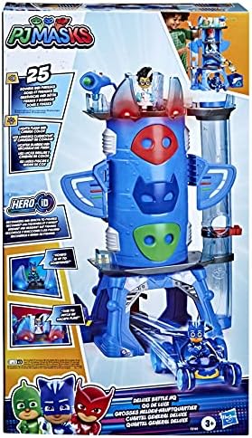 PJ MASKS F2101 Deluxe Battle HQ Vorschulspielzeug, Hauptquartier-Spielset mit 2 Actionfiguren und Fahrzeug für Kinder ab 3 Jahren