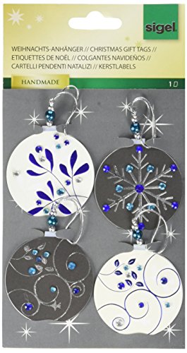 Sigel WA002 Baubles Set Dekoanhänger/5 Bögen schwarz/weiß