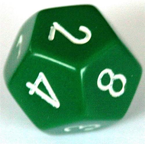 Chessex Polyhedral 7-Die Opaque Dice Set - Green with White