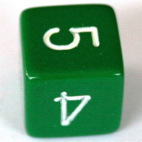 Chessex Polyhedral 7-Die Opaque Dice Set - Green with White