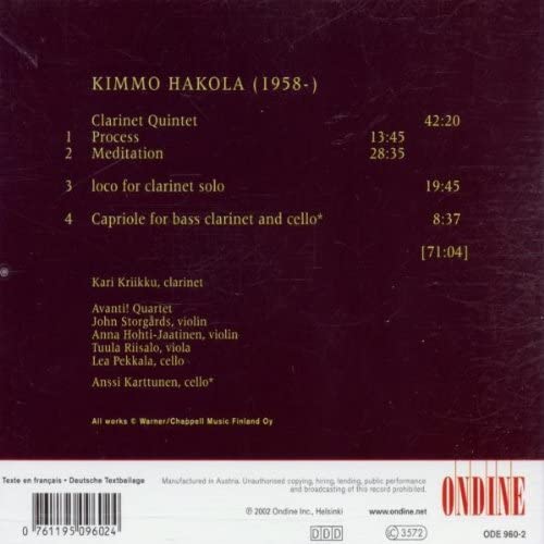 Kimmo Hakola: Klarinettenquintett; Lok; Capriole [Audio-CD]