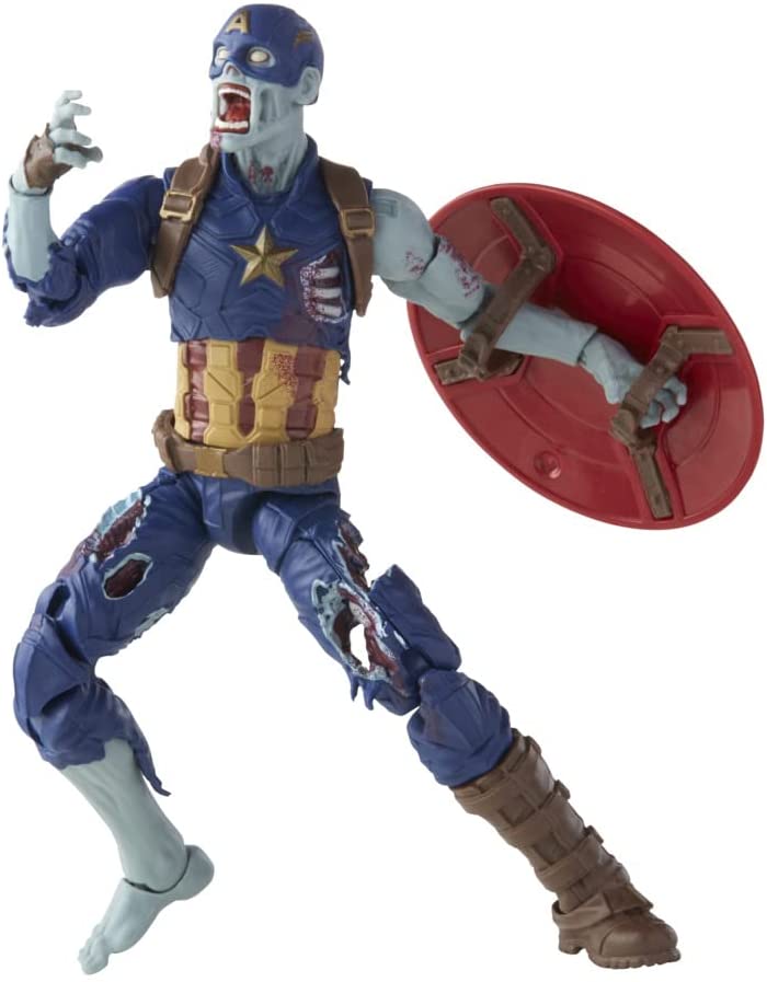 Marvel Legends Series 6-inch Scale Action Figure Toy Zombie Captain America, Premium Design, 1 Figure, and 1 Accessory Multicolor, F0330