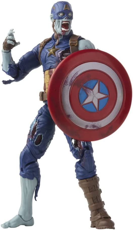 Marvel Legends Series 6-Zoll-Actionfigur Spielzeug Zombie Captain America, Premium-Design, 1 Figur und 1 Zubehör mehrfarbig, F0330