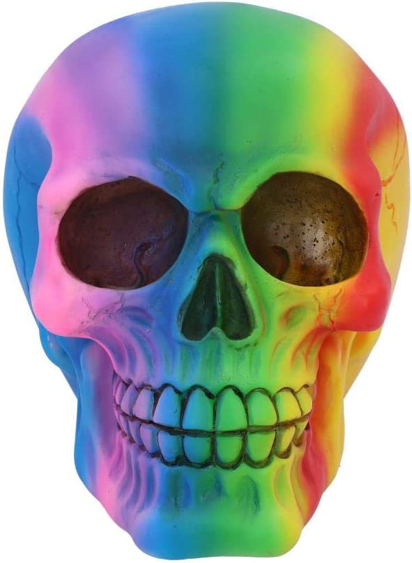Nemesis Now U5084R0 Rainbow Skull 15.5cm, Polyresin, Multi-Coloured, One Size