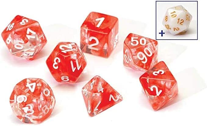 Sirius Dice - Red Cloud Transparent Poly Set