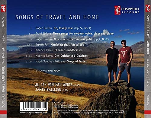 Lieder der Reise und der Heimat [Julien van Mellaerts; James Baillieu; Bryony Gibson-Cornish; Sofia Castillo; Raphael Wallfisch] [Champs Hill Records: CHR 164] [Audio CD]