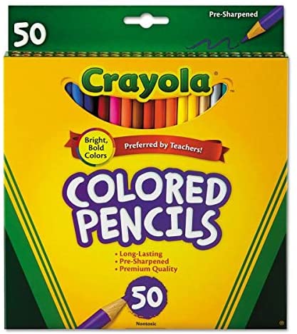 Crayola Colored Pencils - 50 per Pack - 12 Packs per case.