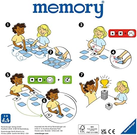 Ravensburger klassisches Memory-Spiel – passende Bilder-Schnapppaare für Kinder ab 6 Jahren