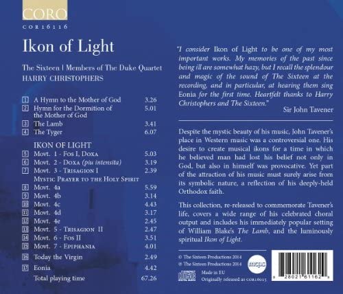 John Tavener: Ikon Of Light | [The Sixteen, Harry Christophers] Gedenkausgabe [Audio-CD]