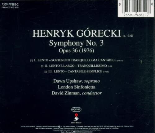 Gorecki: Sinfonie Nr. 3 [Audio CD]