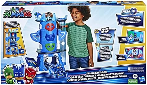 PJ MASKS F2101 Deluxe Battle HQ Vorschulspielzeug, Hauptquartier-Spielset mit 2 Actionfiguren und Fahrzeug für Kinder ab 3 Jahren