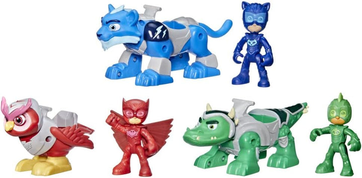 PJ MASKS Animal Power Hero Animal Trio Vorschulspielzeug, Actionfigur und Fahrzeug