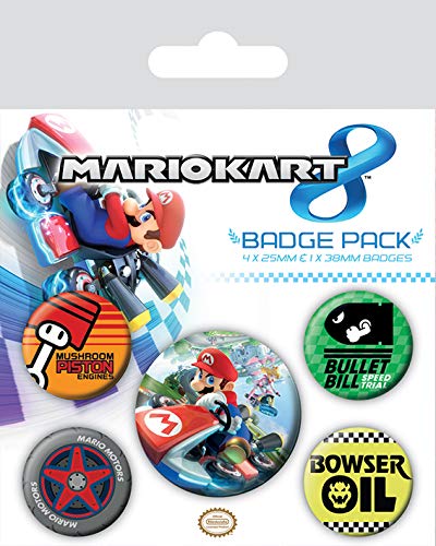 Pyramid International Mario Kart 8 Badge, Multi-Colour, 10 x 12.5 x 1.3 cm