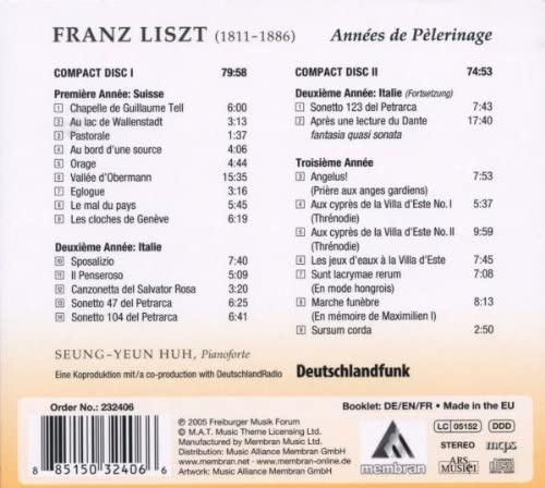 Seung-Yeun Huh – Liszt: Années de Pèlerinage [Audio CD]