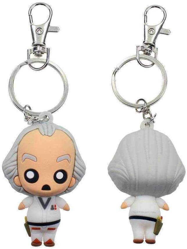 SD Toys- Doc Brown Keyring Head Rubber Pokis to the Future Blister, Multicolour (SDTUNI89015)