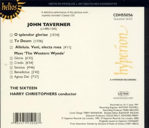 Taverner: Western Wynde Mass [Audio-CD]