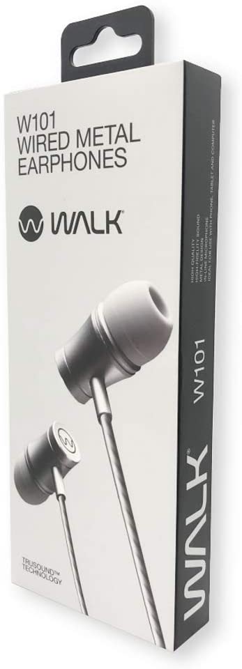 Walk Audio Wired Ohrhörer aus silbernem Metall