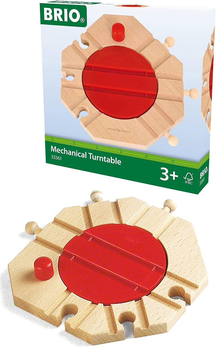 BRIO Mechanical Turntable Wooden Train Track for Kids Age 3 Years Up - Compatible with all BRIO Railway Sets & Accessories