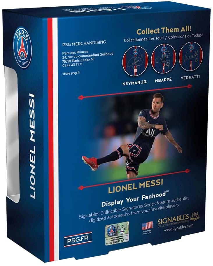 Signables SPSG LM Paris St Germain Lionel Messi Signature Disk, Blue, Red, White