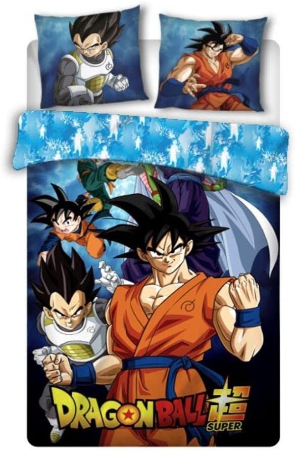 DRAGON BALL - Parure de lit 140x200cm Dragon Ball Super 'Coton BIO'