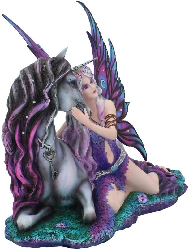 Nemesis Now Evania Feen-Einhorn-Figur, 40 cm, Lila, Kunstharz