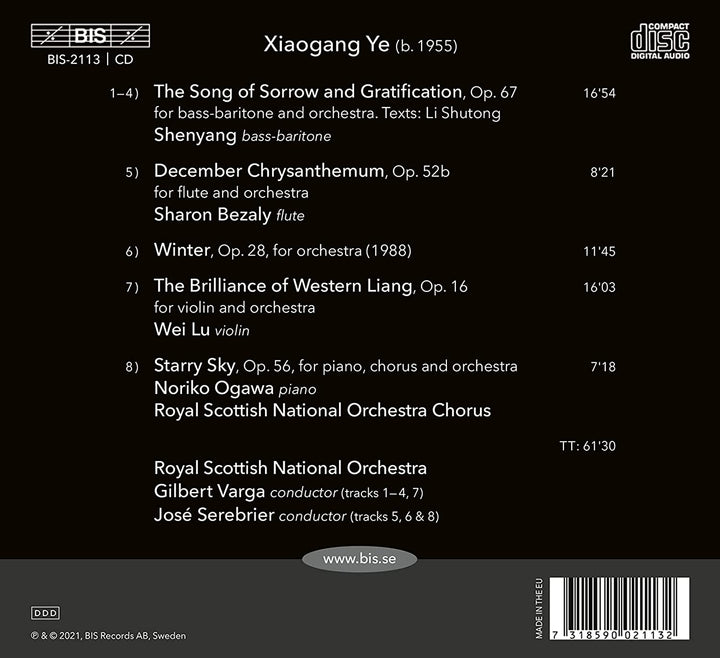 Ye: Winter [Royal Scottish National Orchestra; Shenyang; Sharon Bezaly; Wei Lu; Noriko Ogawa; Gilbert Varga; José Serebrier] [Bis: BIS2113] [Audio CD]