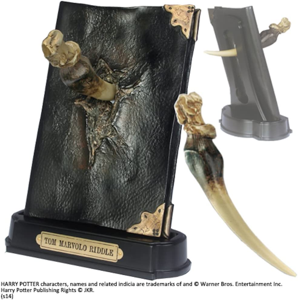 The Noble Collection Harry Potter Basilisk Fang und Tom Riddle Diary-Skulptur – 23 cm große Horxkrux-Replik aus Kunstharz – offiziell lizenziertes Filmset, Film-Requisiten, Geschenke