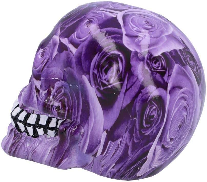 Nemesis Now Purple Romance Rose Print Mini 11 cm Totenkopf-Ornament