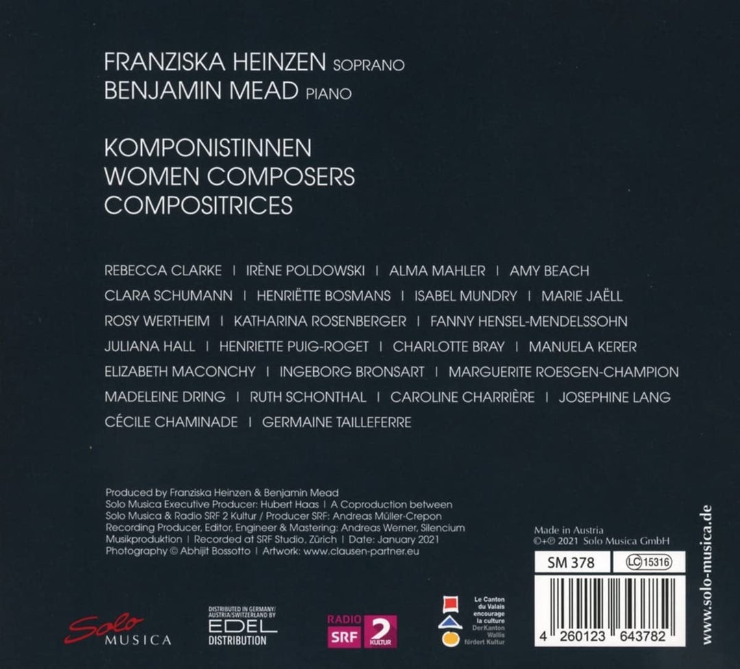 Franziska Heinzen - Komponistinnen [Franziska Heinzen; Benjamin Mead] [Solo Musica: SM378] [Audio CD]