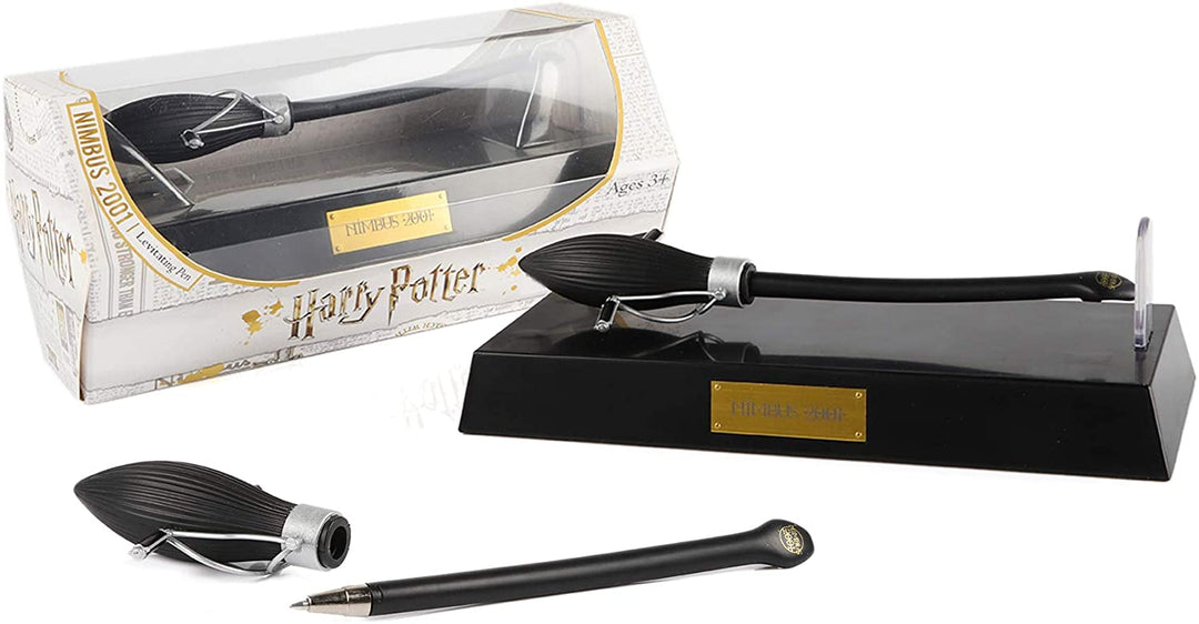 WOW! STUFF Nimbus 2001 schwebender Besenstift | Schwebendes Briefpapier-Set mit Ständer | Offizielle Wizarding World Harry Potter-Geschenke, Spielzeuge und Sammlerstücke, Multi, 1 Stück (1 Stück)