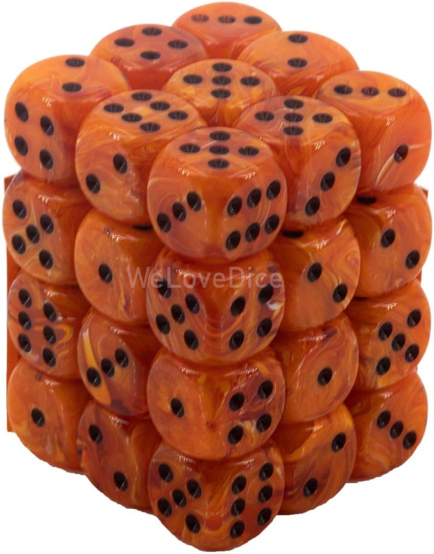 Chessex Vortex 12mm D6 Orange/Black Dice Block