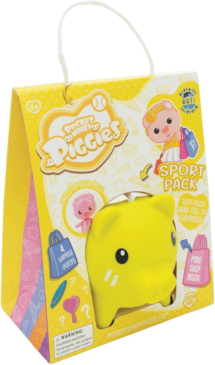 Pocket Money Piggies PCT01000 Sports-Cute Buntes Sparschwein gefüllt mit lustigem P