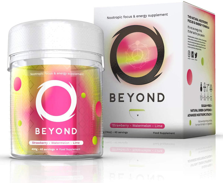 Beyond NRG - Gaming Energy Drink - Energy & Focus Supplement - Strawberry Watermelon Lime - 400g Tub (40 Servings)