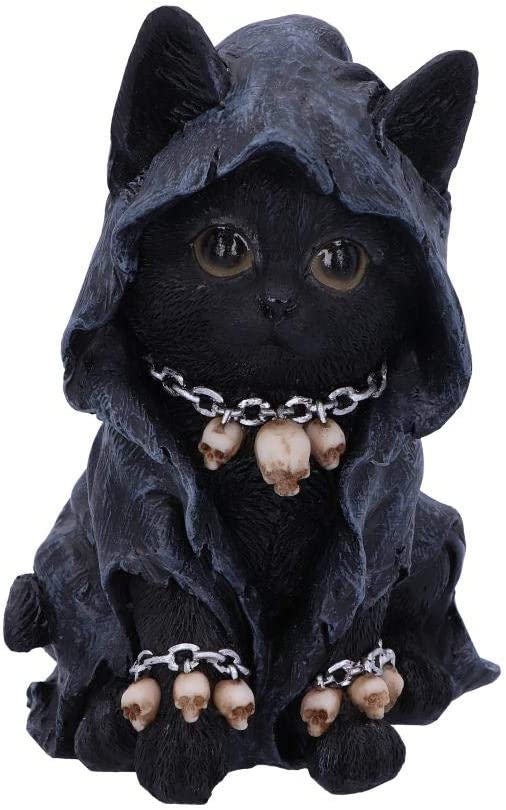 Nemesis Now Feline getarnte Sensenmann-Katzenfigur, Polyresin, Schwarz