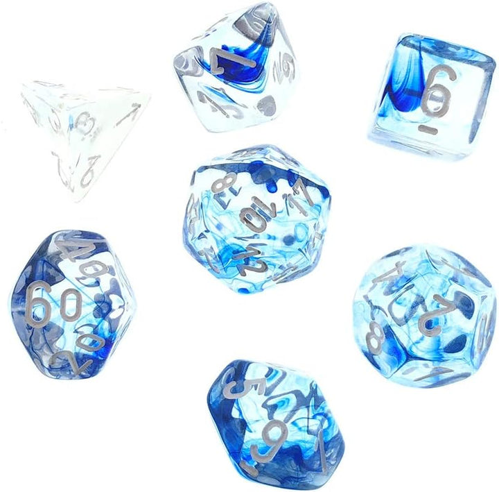 Chessex Says: CHX27466 Nebula Nut Set: Dark Blue/White (7), Multi-coloured