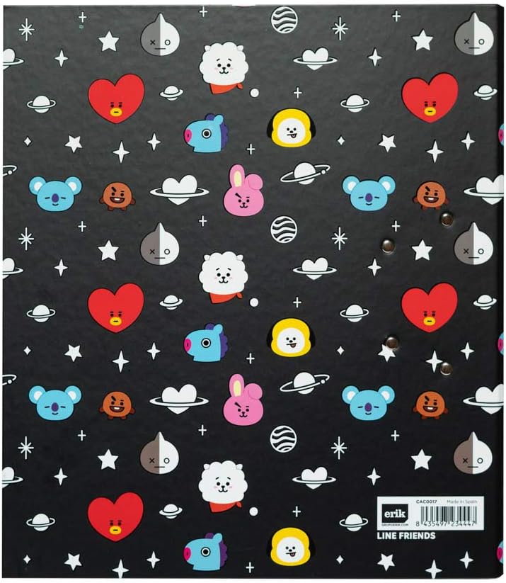 Grupo Erik BT21 Official Merchandise Lever Arch File - A4 File Folder - Large Documents Storage Files