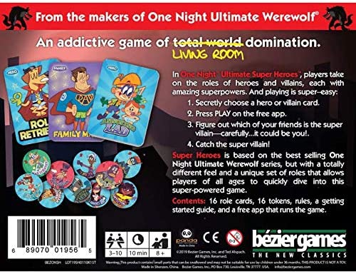 Bezier Games – One Night Ultimate Super Heroes – Brettspiel