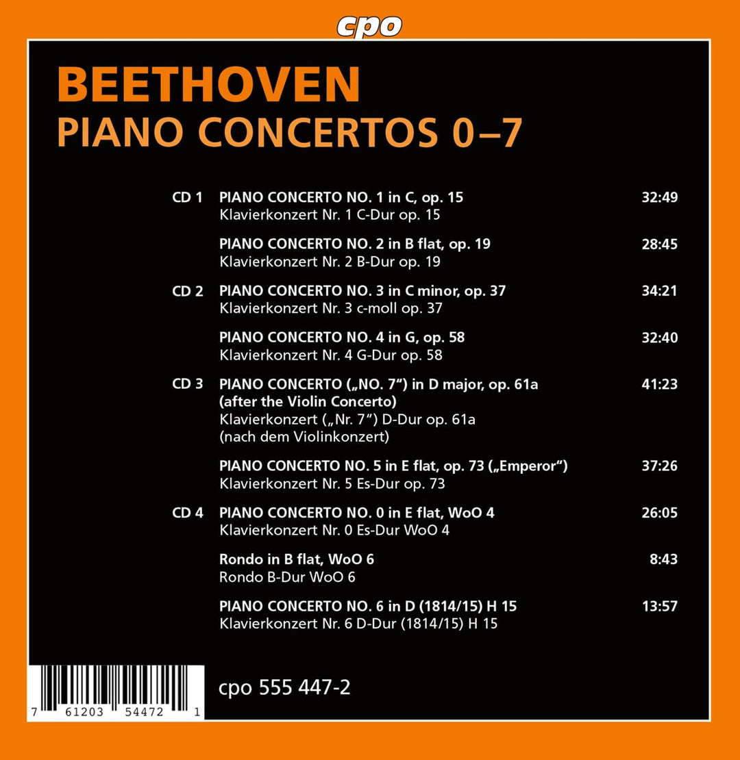 Michael Korstick - Beethoven: Klavierkonzerte 0-7 [Michael Korstick; ORF Radio-Symphonieorchester Wien; Constantin Trinks] [Cpo: 555447-2] [Audio CD]