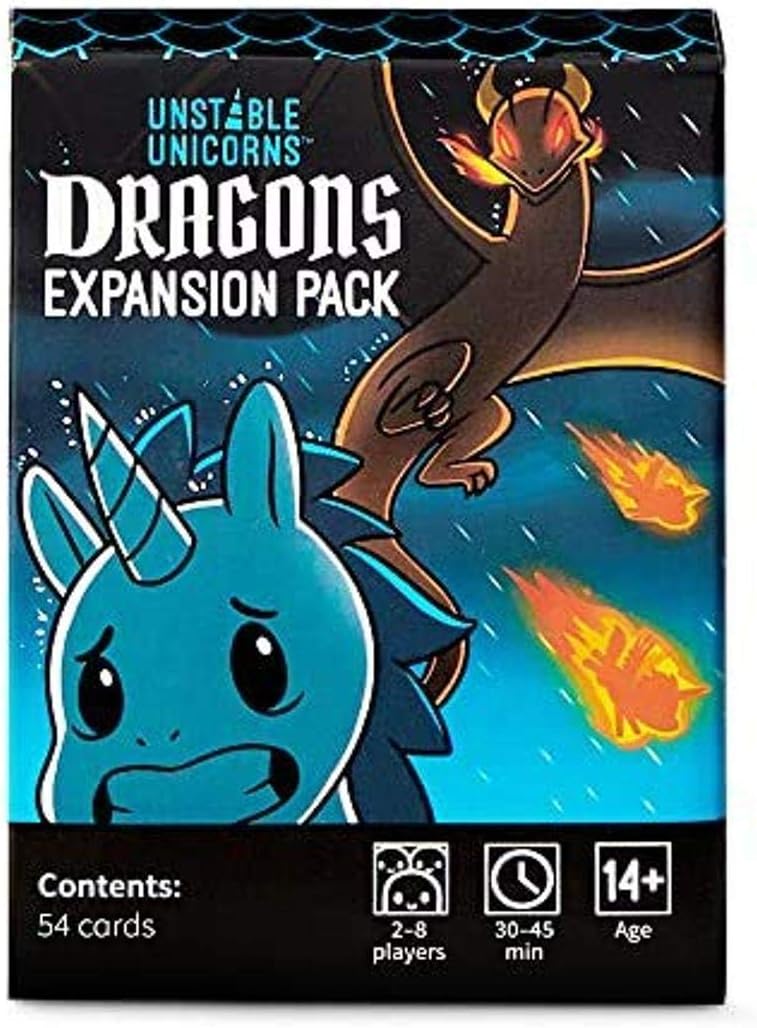 TeeTurtle | Unstable Unicorns Dragons Expansion Pack | Card Game | Ages 14+ |