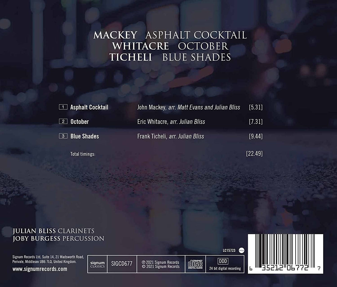 Whitacre / Burgess – Mackey: Asphalt Cocktail/Whitacre: October/Ticheli: Blue Shades [Audio CD]