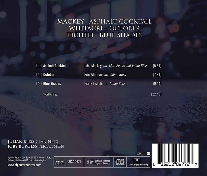 Whitacre / Burgess – Mackey: Asphalt Cocktail/Whitacre: October/Ticheli: Blue Shades [Audio CD]