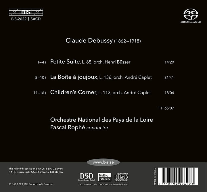 Debussy: Orchestriert [Orchestre National des Pays de la Loire; Pascal Rophé] [Bis: BIS2622] [Audio CD]