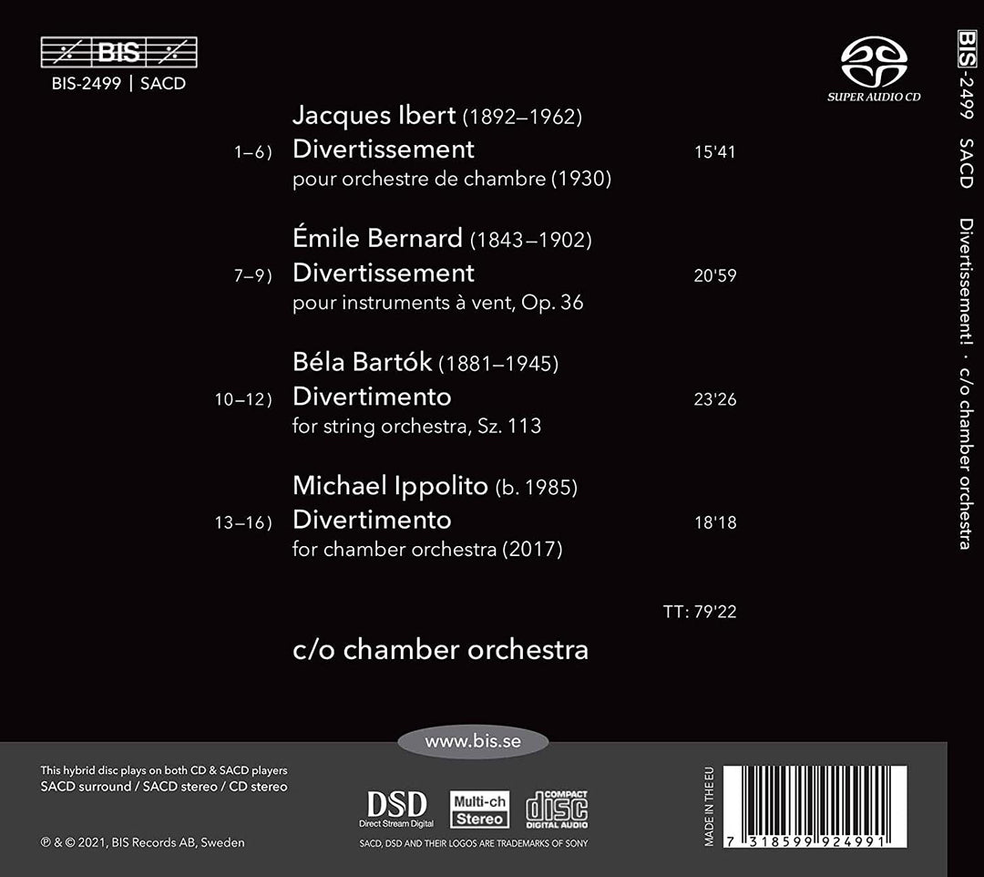 c/o Kammerorchester - Divertissement [c/o Kammerorchester] [Bis: BIS2499] [Audio CD]