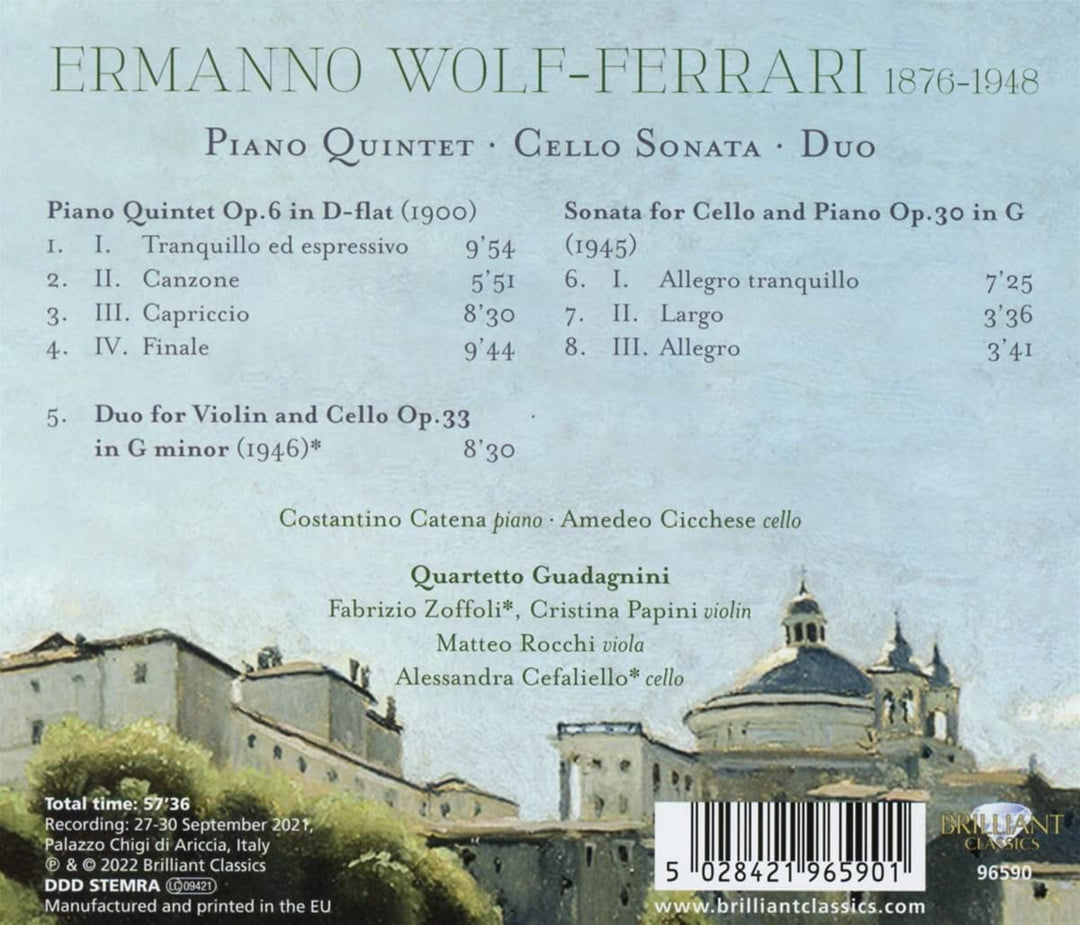 Wolf-Ferrari: Klavierquintett, Cellosonate, Duo [Audio-CD]