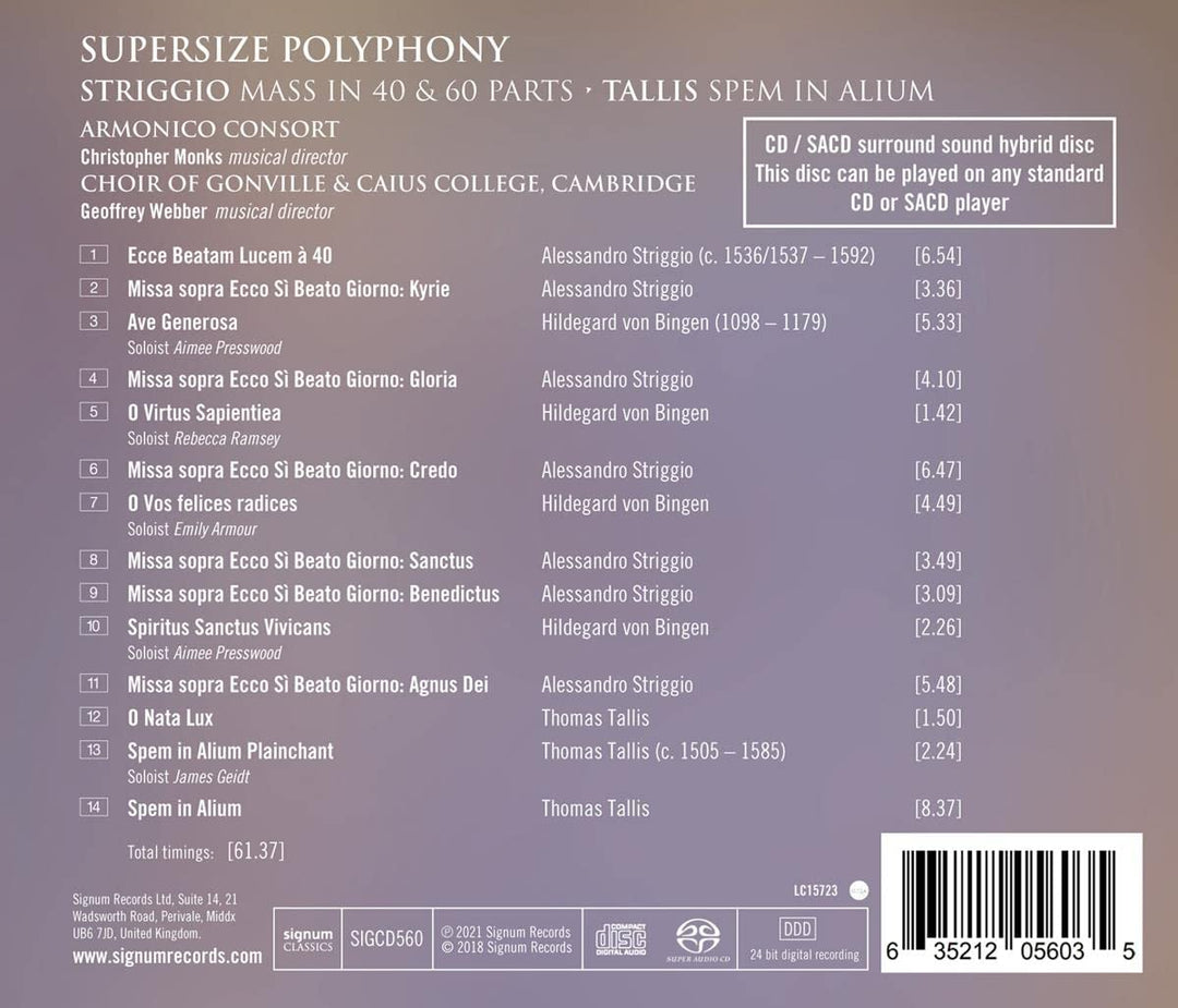 Armonico Consort – Supersize Polyphony [Audio CD]